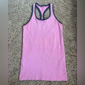VSX Victorias Secret Pink Gray Racerback Athletic Tank Top Size Small